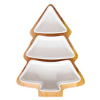 4 piatti in ceramica a forma di albero di Natale 