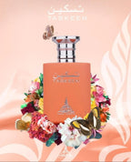 Paris Corner Taskeen Eau De Parfum 3,4 oz / 100 ml – Profumo unisex dolce, floreale, ambrato, di lunga durata, regalo di lusso per Natale 