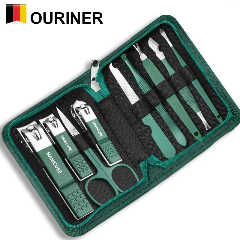 Set manicure da 6-9 pezzi con custodia in pelle, kit di strumenti professionali per la cura dei piedi e del viso, set di tagliaunghie in acciaio inossidabile, regalo 