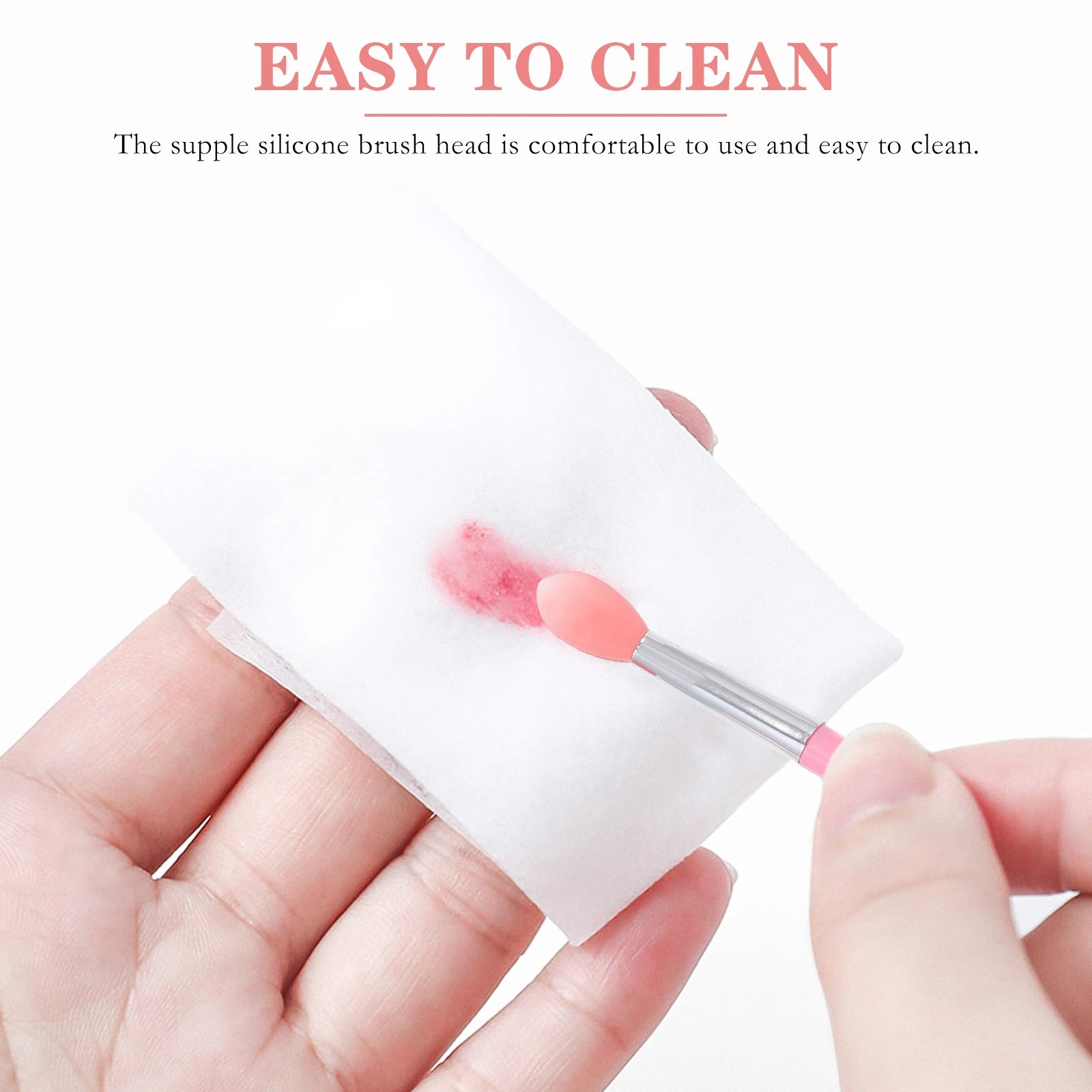 2 Sets Lip Silicone Gel Applicator Women Lipstick Brush Tool Fine Gentle Makeup Daily Professional Use