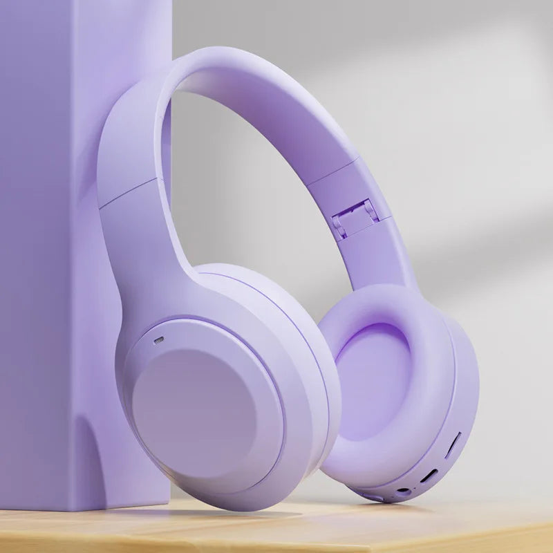Cuffie wireless Bluetooth 5.3 sovraurali, auricolari stereo HIFI, auricolari sportivi per giocatori, lettore musicale TF/AUX con microfono HD 