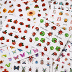 30 pezzi/set adesivi per unghie a forma di coccinella a sette stelle, 3D, farfalla creativa, coccinella, lumaca, ape, serie di insetti, decalcomanie per unghie, decorazioni per manicure 