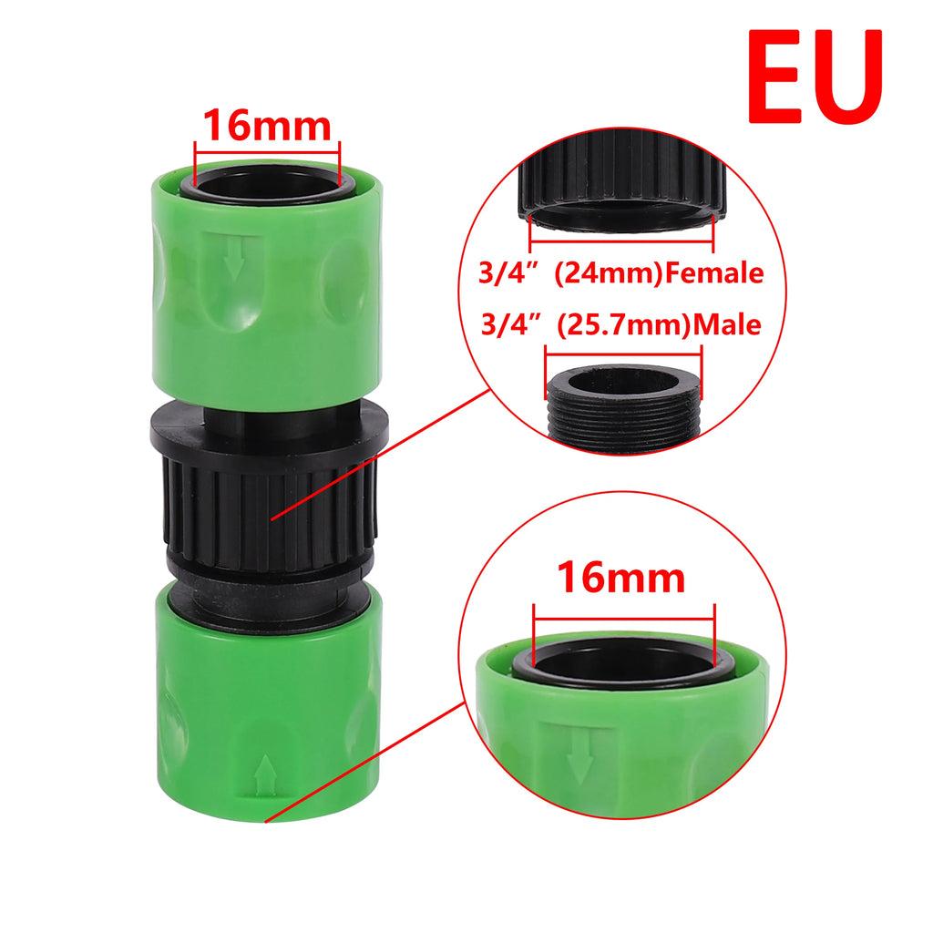 Raccordo filettato US/EU da 3/4 di pollice, connettore rapido per tubo da giardino da 16 mm, connettore rapido per irrigazione 