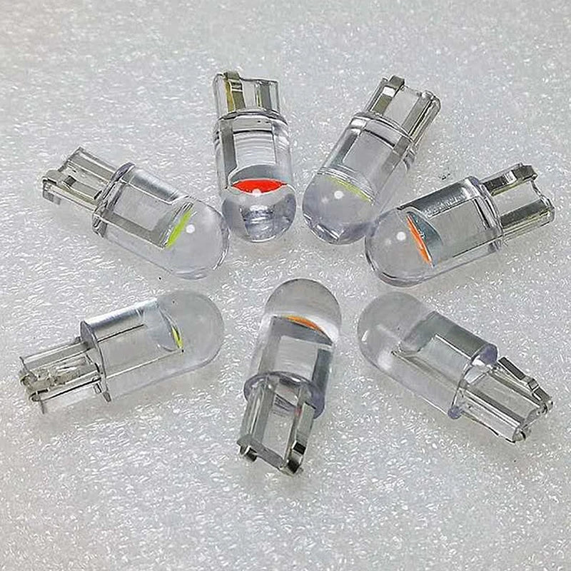 2 pezzi W5W 194 T10 alloggiamento in vetro Cob lampadina a LED per auto 6000K bianco verde blu rosso cuneo luce targa luce cupola bianca 