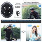 Caschi da bici per uomo, caschi intelligenti per adulti con telecamera sportiva 1080P 60 fps, doppia antenna, casco da bici da donna Bluetooth 