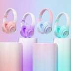 Cuffie Bluetooth wireless Cuffie con luce multicolore con microfono, possibilità di inserire una scheda SD Auricolari stereo HiFi 