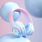 Cuffie Bluetooth wireless Cuffie con luce multicolore con microfono, possibilità di inserire una scheda SD Auricolari stereo HiFi 