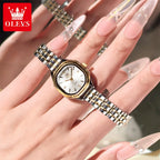 OLEVS Orologi da donna di lusso, impermeabili, semplici ed eleganti, al quarzo, orologio da polso originale con quadrante quadrato in acciaio inossidabile