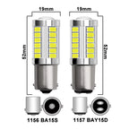 XMJS 2 pezzi Lampadina LED per auto P21W 1156 BA15S P21/5W BAY15D 1157 12V 7000K Bianco Indicatore di direzione Freno Backup Retromarcia Luci di parcheggio Lampade 