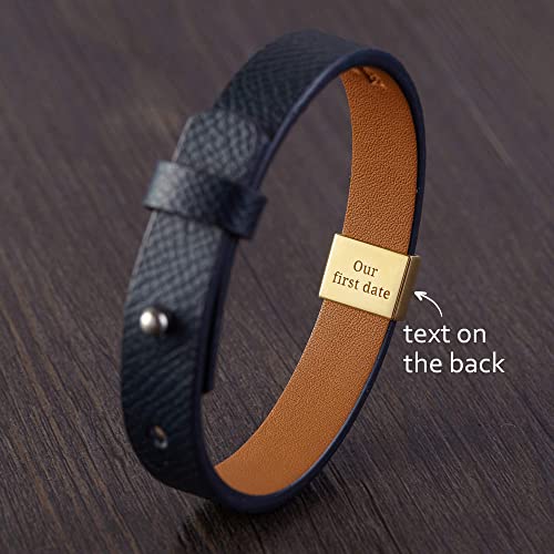 Braccialetto in pelle personalizzato con numeri romani, regalo di San Valentino per il fidanzato