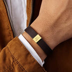 Braccialetto in pelle personalizzato con numeri romani, regalo di San Valentino per il fidanzato