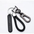 Portachiavi con ciondolo per targa del numero di cellulare fai da te Ingemark Trendy, da uomo, in corda di pelle intrecciata, anti-smarrimento, accessori per portachiavi per auto 