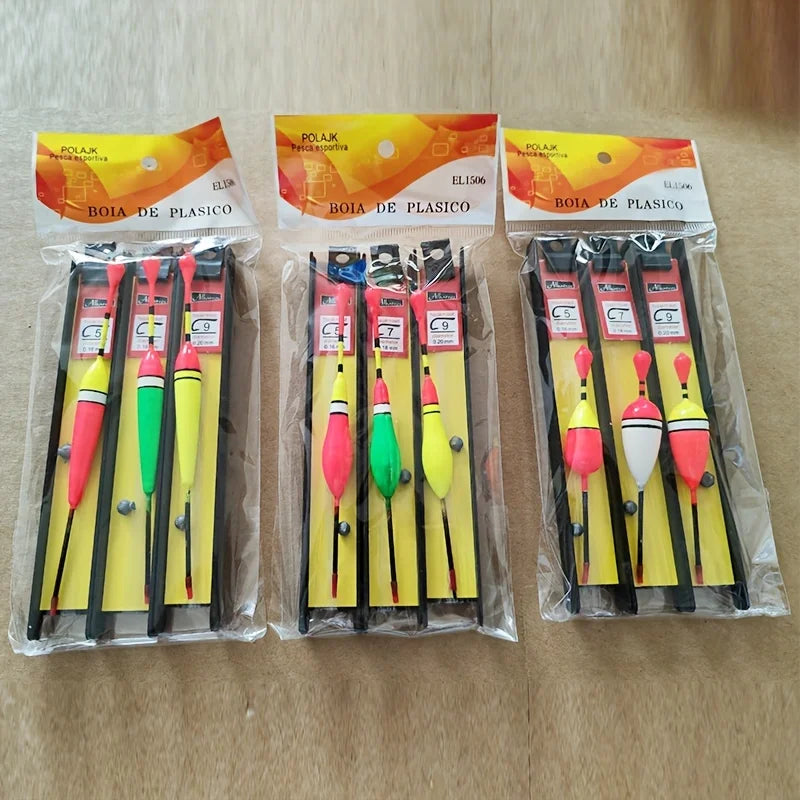 Set di 3 galleggianti da pesca per principianti - Attrezzatura galleggiante per acque basse con galleggianti verticali