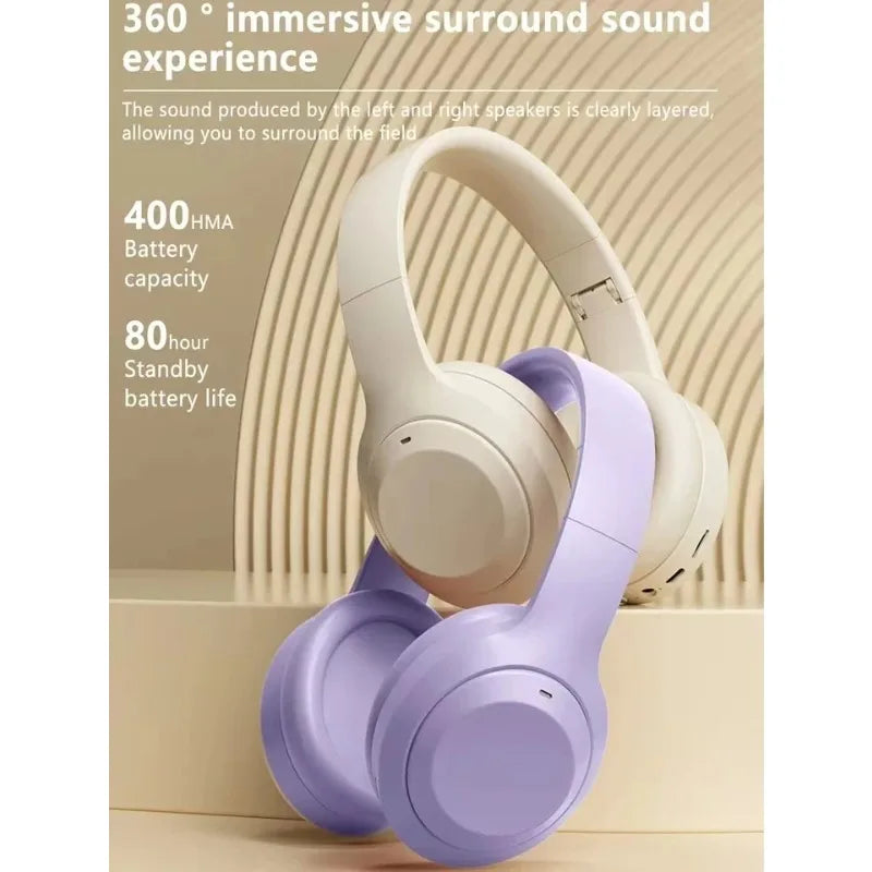 Cuffie wireless Bluetooth 5.3 sovraurali, auricolari stereo HIFI, auricolari sportivi per giocatori, lettore musicale TF/AUX con microfono HD 