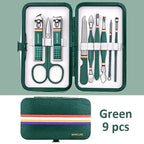 Set manicure da 6-9 pezzi con custodia in pelle, kit di strumenti professionali per la cura dei piedi e del viso, set di tagliaunghie in acciaio inossidabile, regalo 