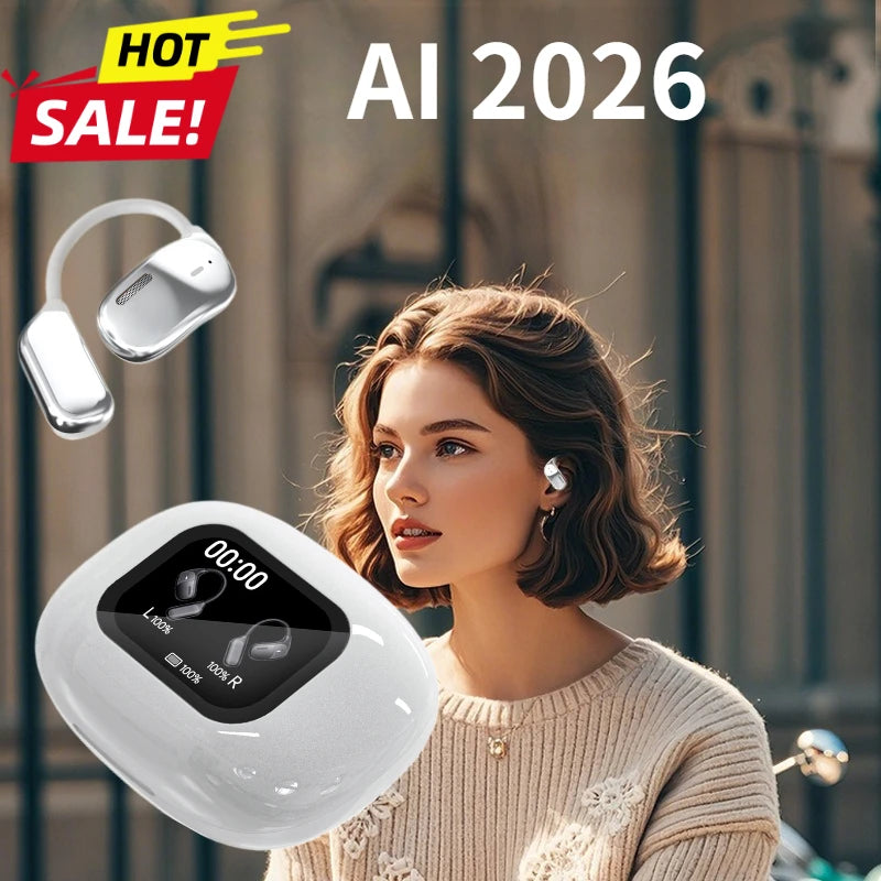 Auricolari con traduttore AI 2026, traduzione in tempo reale in 144 lingue, auricolari Bluetooth wireless per viaggi, riunioni di lavoro, apprendimento 
