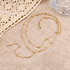 Collana con laccio placcata in oro per donna, collana girocollo con pendente a goccia a catena lunga con doppio laccio, regali di moda 