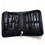 Set manicure da 6-9 pezzi con custodia in pelle, kit di strumenti professionali per la cura dei piedi e del viso, set di tagliaunghie in acciaio inossidabile, regalo 