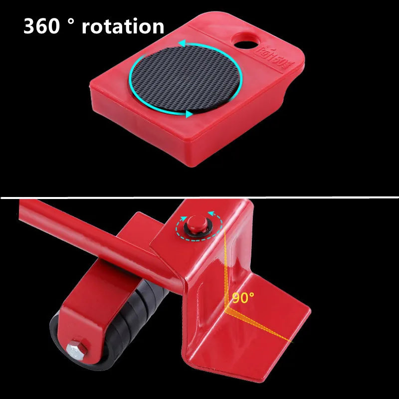 Set di rulli per il trasporto di mobili, set di strumenti per il sollevamento e lo spostamento, dispositivo per lo spostamento di oggetti pesanti, utensile manuale
