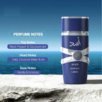 Lattafa Asad Zanzibar Eau de Parfum - Fragranza fresca, speziata, vaniglia e cocco a lunga durata per uomo, 100 ml / 3,40 once