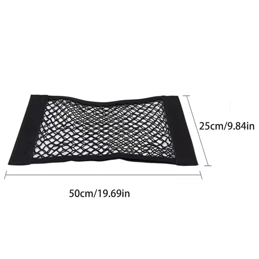 Rete portaoggetti per auto, rete elastica, tascabile, adesivo magico elastico, universale, rete posteriore per bagagliaio, tasca per sedile, organizer per auto 