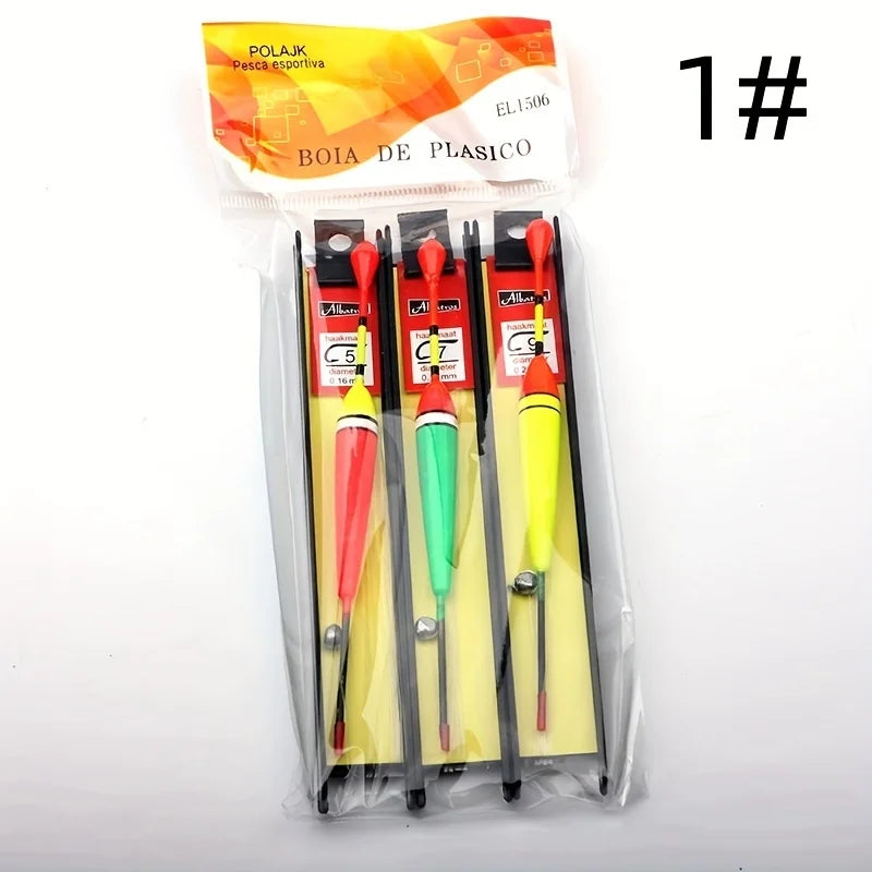 Set di 3 galleggianti da pesca per principianti - Attrezzatura galleggiante per acque basse con galleggianti verticali