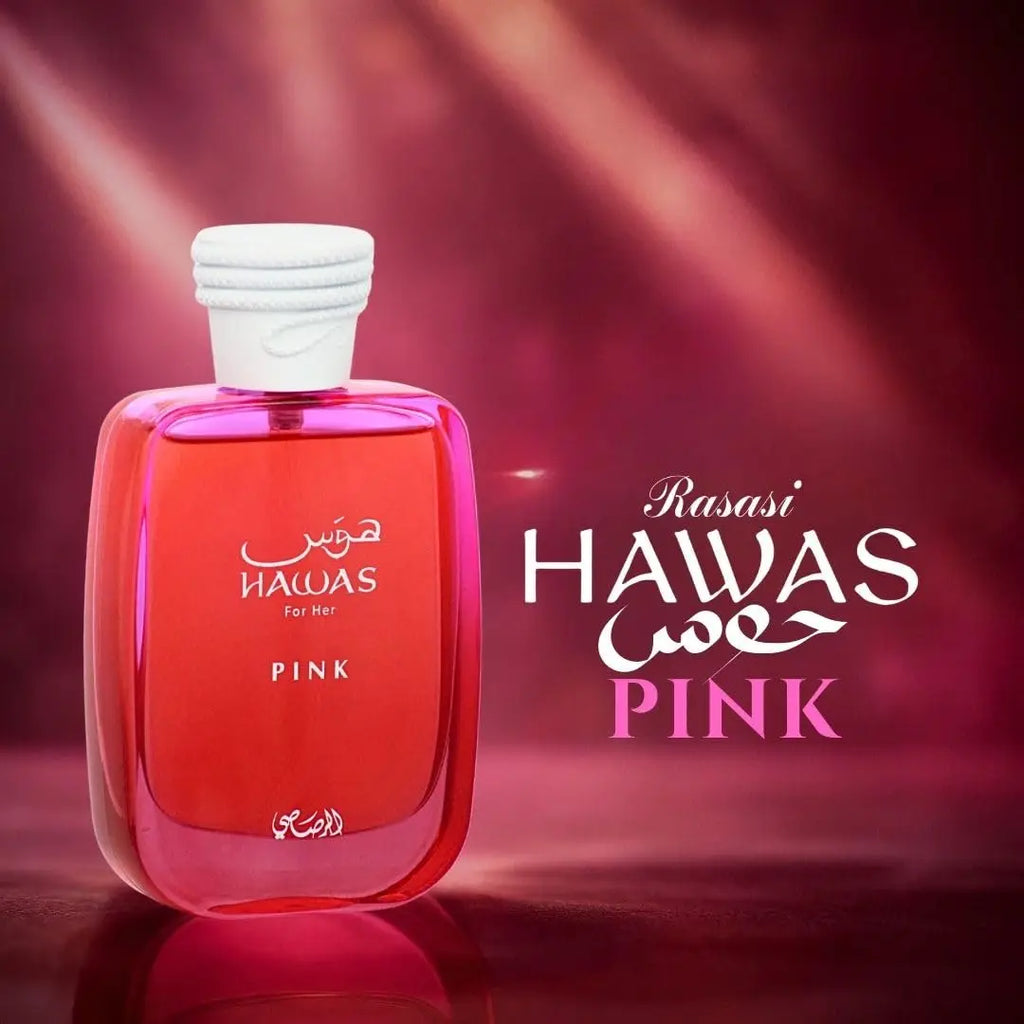 Rasasi Hawas Pink Eau De Parfum 100ml Dolce Floreale Fruttato Profumo Unisex di Lunga Durata Regalo di Lusso per Natale e Ringraziamento 