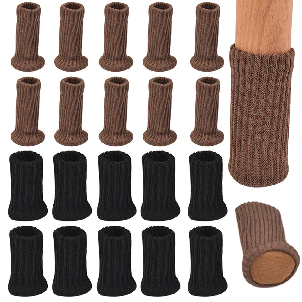 16 pezzi di calze per gambe di sedie, piedini per mobili lavorati a maglia, protezioni per pavimenti, cuscinetti antiscivolo, calze per gambe di sedie da tavolo spesse e silenziose