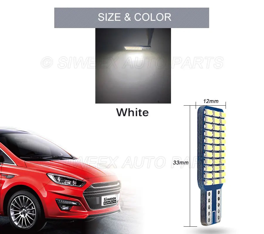 Lampadine LED T10 192 194 168 W5W 33 SMD 3014 Luci posteriori per auto Lampada a cupola bianca DC 12V Canbus senza errori 