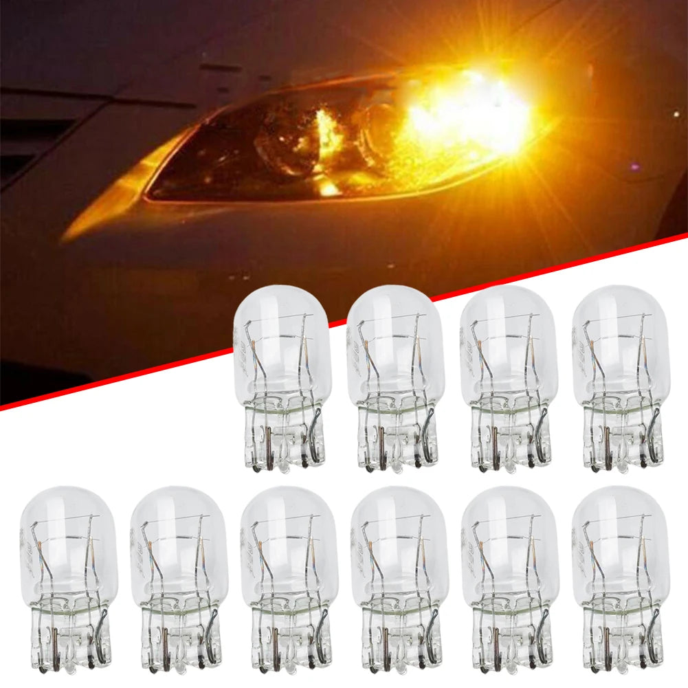 1 set di lampadine di ricambio per fanali posteriori, indicatori di direzione, stop e freni in vetro al quarzo trasparente da 12 V 580 7443 7440 T20 W21/5W, lampada alogena per auto 