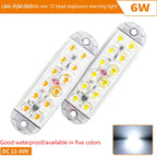 Luci di segnalazione laterali stroboscopiche a 12 LED, barra luminosa lampeggiante per auto, camion, luci di segnalazione, luci di segnalazione per griglia da 12 V a 80 V 