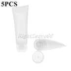 5 pezzi da 30 ml di profumo da donna, tubo morbido trasparente, contenitori vuoti per cosmetici, crema, lozione, shampoo, detergente per il viso 