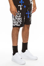 Pantaloncini con teschio cromato e gioiello EMS4107
