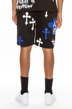 Pantaloncini con teschio cromato e gioiello EMS4107