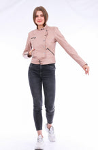 Rovigo Leather Biker Jacket - Pink