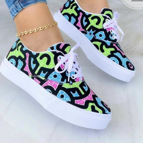 Scarpe da ginnastica da donna alla moda Graffiti 2022 