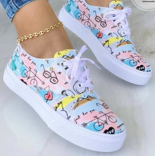 Scarpe da ginnastica da donna alla moda Graffiti 2022 