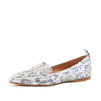 Ballerine da donna in pelle di serpente color argento Socialite