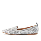 Ballerine da donna in pelle di serpente color argento Socialite