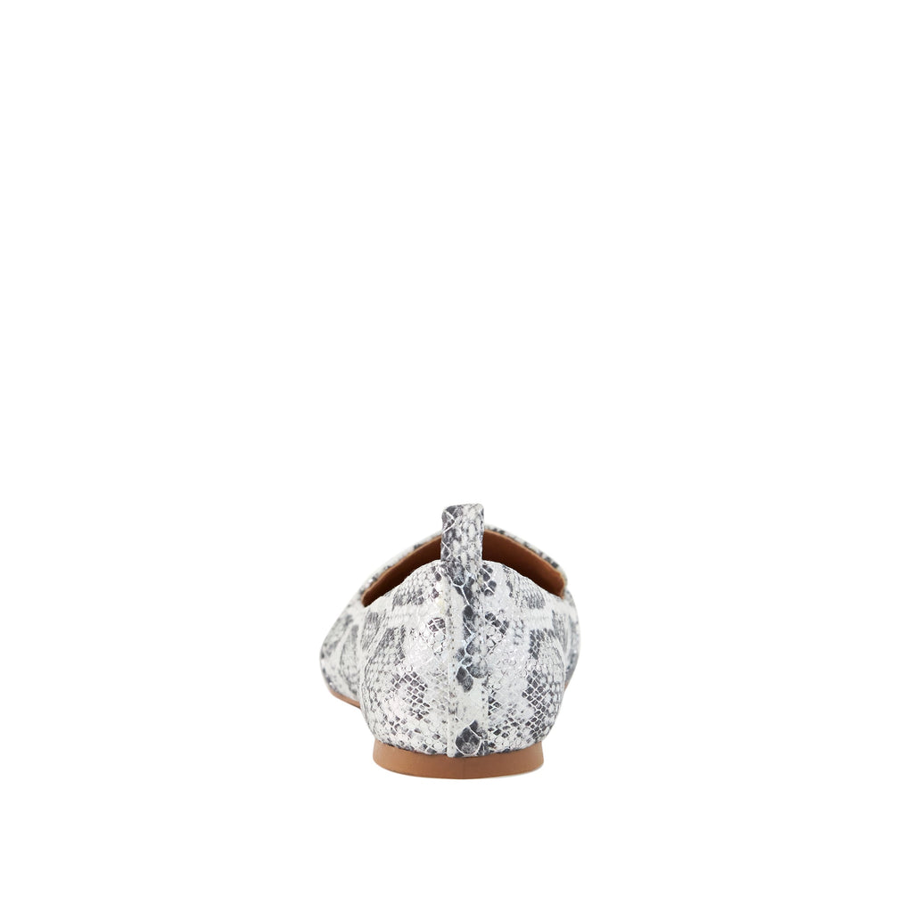 Ballerine da donna in pelle di serpente color argento Socialite