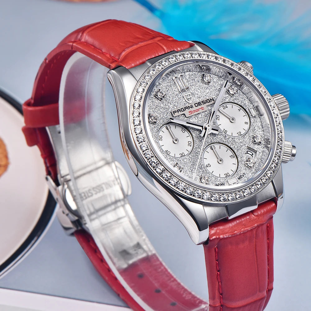 PAGANI DESIGN 1730 Fashion Multifunctional Women's Quartz Watch Luxury Sapphire Glass Watch Women's Exquisite Packaging Gift Box