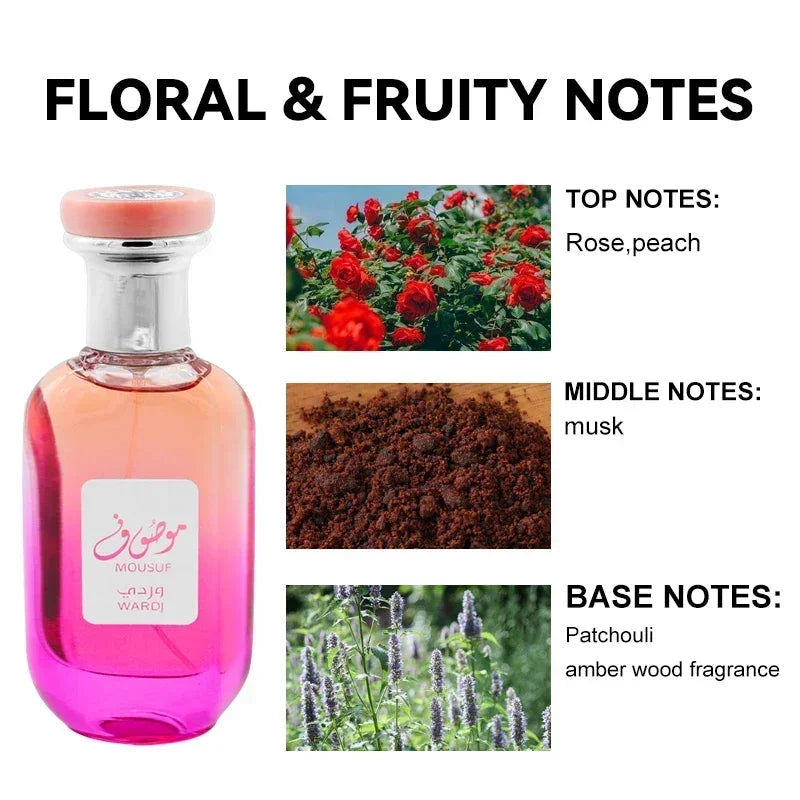 Profumo a lunga durata Smell Perfume EDP 50 ml/1,7 fl. oz Mousuf Wardi Eau de Parfum Spray per donna, floreale e fruttato ricco 