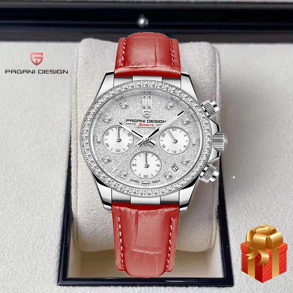 PAGANI DESIGN 1730 Fashion Multifunctional Women's Quartz Watch Luxury Sapphire Glass Watch Women's Exquisite Packaging Gift Box