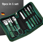 Set manicure da 6-9 pezzi con custodia in pelle, kit di strumenti professionali per la cura dei piedi e del viso, set di tagliaunghie in acciaio inossidabile, regalo 