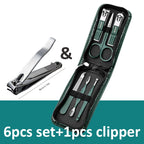 Set manicure da 6-9 pezzi con custodia in pelle, kit di strumenti professionali per la cura dei piedi e del viso, set di tagliaunghie in acciaio inossidabile, regalo 