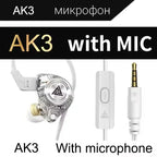 Nuovi auricolari QKZ 15D Dynamic Surround Sound Bass, auricolari con microfono, ingresso AUX da 3,5 mm, auricolari sportivi HIFI con cancellazione del rumore 