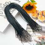 50 pezzi di cordino nero con ciondolo, cordino con moschettone, portachiavi, ganci, set di ciondoli per cellulari, accessori per gioielli 