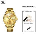 OLEVS 3623 Orologio da uomo al quarzo di alta qualità, in acciaio inossidabile, impermeabile, luminoso, calendario originale, scala di diamanti, orologio alla moda per uomo 