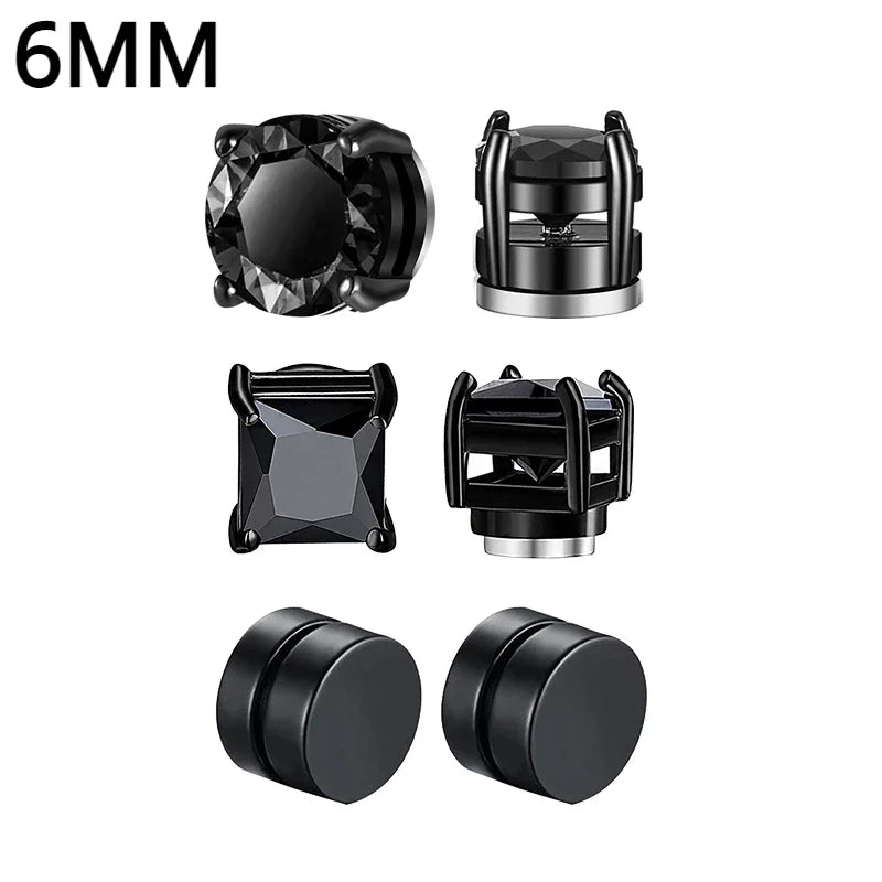 1-12 paia di orecchini a bottone magnetici alla moda, orecchini finti non piercing, regalo per uomo e donna. 