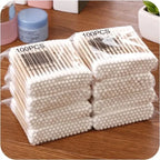 500 pezzi di cotton fioc a doppia testa per trucco da donna, bastoncini di cotone, punta per bastoncini di legno, strumenti per la pulizia di naso e orecchie, assistenza sanitaria 